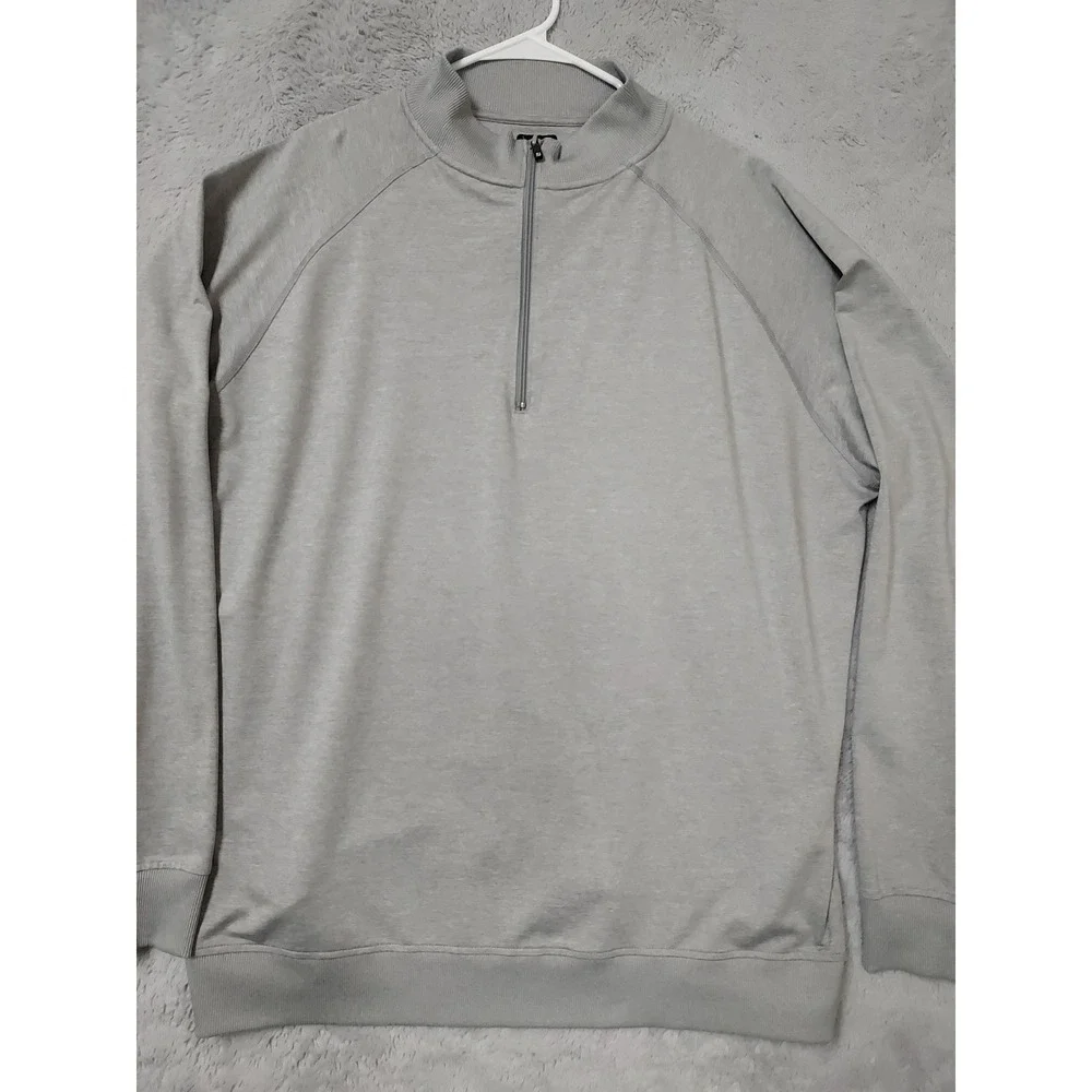 FootJoy Pullover Men XXL 2XL Quarter Zip Golf Activewear Gray Nylon Stretch EUC